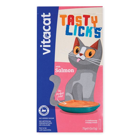 Vitacat Cat Food Tasty Licks With Salmon 5x15g